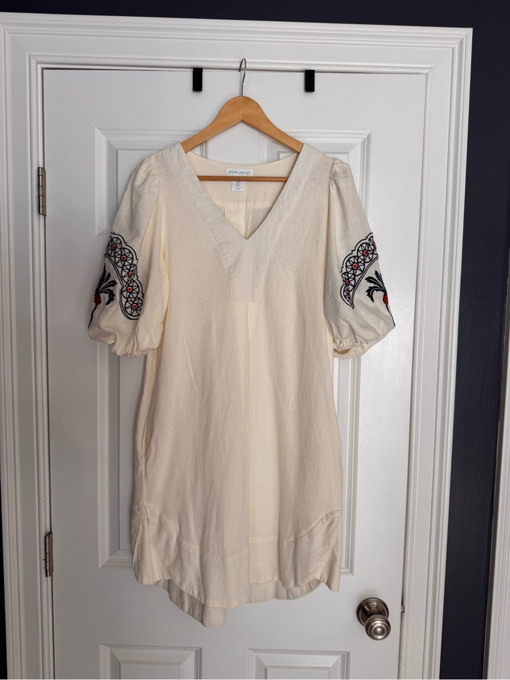Cynthia Rowley Cream Linen Blend Summer Dress. Size Small
